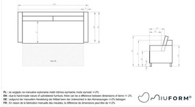 Canapea bej extensibilă 207 cm Simon – Miuform