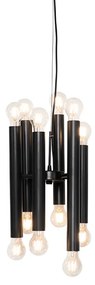 Lampă suspendată Art Deco neagră cu 12 lumini - Tubi
