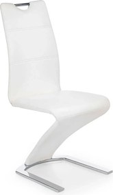 Scaun tapitat K188, alb/crom, piele ecologica/metal, 45X63X101 CM