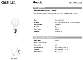 Bec LED, E27 10W 3000K cri90 satin