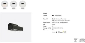 Aplica LED de exterior design modern IP65 BALIC Black
