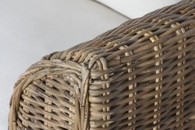 Canapea de exterior 3 locuri din rattan natural cu perne incluse, „Isla”
