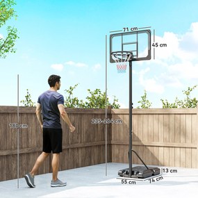 SPORTNOW Cos pentru baschet cu inaltime reglabila, 182-213 cm, Negru