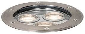 Proiector modern de sol din oțel cu 3 lumini IP65 - Tribus