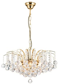 Candelabru cristal Asfour design lux KRISTALL KLASSISCH 6L gold/clear