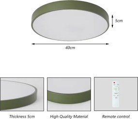 Brilagi - Plafonieră LED dimabilă POOL LED/48W/230V 3000-6000K 40 cm verde+telecomandă