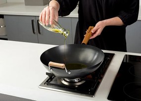 Tigaie wok 32 cm din otel carbon Cantonese NAVA NV 166 013