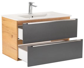 Dulap inferior Vario Trim 80 cu lavoar stejar-antracit