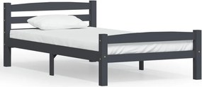 vidaXL Cadru de pat, gri închis, 100x200 cm, lemn masiv de pin