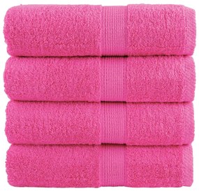 vidaXL Prosoape oaspeți premium SOLUND 4 buc. roz 30x50 cm 600 gsm