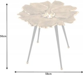 Masuta cu aspect deosebit Ginkgo Leafs 55cm, auriu