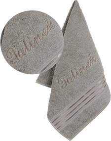 Prosop frotir Bellatex  cu broderie Tatínek Gri închis, 50 x 100 cm