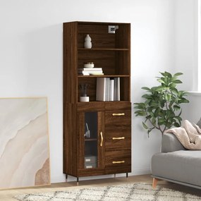 vidaXL Dulap înalt, stejar maro, 69,5x34x180 cm, lemn compozit