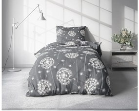 Lenjerie de pat creponata DANDELION BLEND gri Dimensiune lenjerie de pat: 70 x 90 cm | 140 x 200 cm