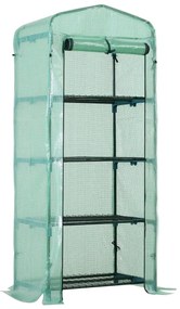 Sera gradina Outsunny pentru plante cu 4 rafturi, legume, fructe, ierburi 70x50x160cm, verde | Aosom RO