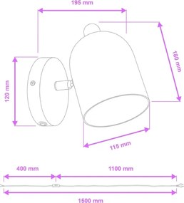 Brilagi - Aplica spot de perete GALLION 1xE27/15W/230V bej