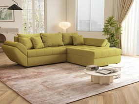 Colțar extensibil dumonde cu ladă de depozitare si sezut confortabil din spuma high-density, Loana Enjoy Green II 270x185 cm