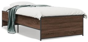 845250 vidaXL Cadru de pat, stejar maro, 90x190 cm, lemn prelucrat și metal