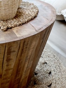 Masuta de cafea din lemn reciclat, aspect rustic, Grimaud