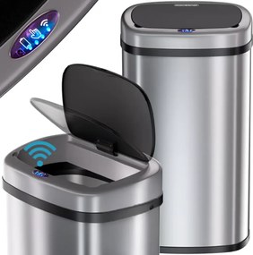 Coș de gunoi cu senzor DEUS, 58 litri, argintie Jurhan