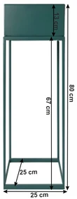 Ghiveci de flori din metal multifuncţional, verde închis, INDIZE TYP 1 WL4211