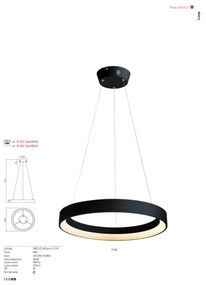 Lustră LED pe cablu Redo 01-672 LOOP LED/48W/230V d. 60 cm alb