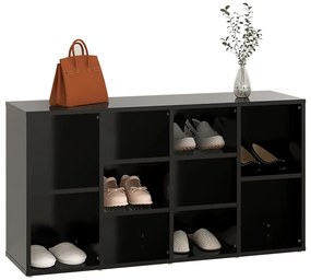 Banchetă pantofar, negru, 103x30x54,5 cm, pal