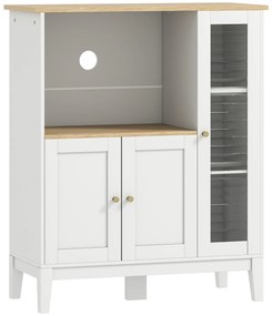 HOMCOM Dulap pentru Microunde cu Dulap Inferior și Rafturi Laterale din Lemn Alb | Aosom Romania