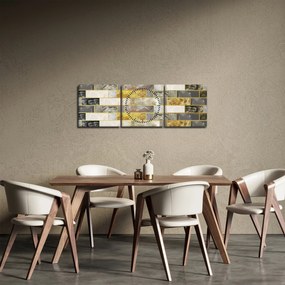 Tablou - Decor cu texturi (cu ceas) (90x30 cm)