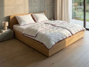 Pilota quiltata pentru toate anotimpurile 140x200 cm cu perna STELLA LAVENDER 70x90 cm, alba