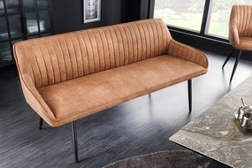 Bancheta tapitata design modern Turin 160cm, microfibra maro