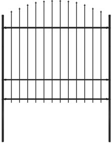 vidaXL Gard de grădină cu vârf tip suliță din oțel, 181x175 cm, negru