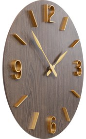 Ceas de perete Bruno Ø50 cm maro-auriu