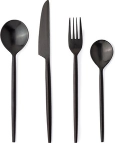 Tacâmuri negre din oțel inoxidabil 16 buc. pentru 4 persoane Bronte – Bizzotto