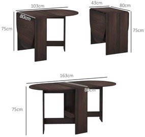 HOMCOM Masa Plianta de Luat Masa, Masa cu Panouri Rabatabile | Aosom Romania