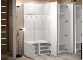Mobilier Hol Timothy III (Alb + piele ecologică Soft 011). 1059889