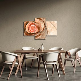 Tablou - Abstract trandafir roz cu fundal alb (90x60 cm)