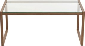 Masuta de cafea NATURELE cu blat de sticla 90x50 cm, maro inchis