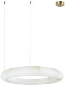 Lustra LED, Design Circular, 49cm, ALABASTER- BRONZE, ZB-2543