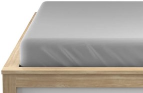 Cearsaf Jersey EXCLUSIVE cu elastic gri deschis 160 x 200 cm