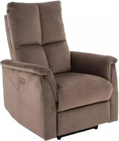 Fotoliu recliner NEPTUN, cappuccino, stofa catifelata/metal, 76x94/160