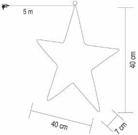 Stea decorativă LED pentru Crăciun, 45 cm, 320 LED, 230 V, alb cald