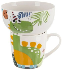 Orion Cană din porțelan cu farfurie Dino, 0,35 l