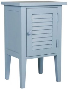 Noptiera bleu, din lemn de pin, aspect vintage, Persienne