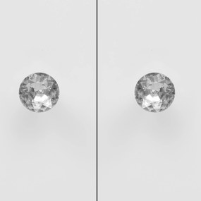 Bufet cu patru uși oglinzite, comodă cu sertare și mânere din cristal, 140x40x83 cm, Alb