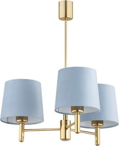 BRILAGI - Lustră pe tijă MONTE 3xE27/60W/230V albastru/auriu