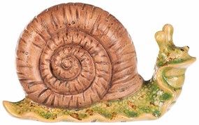 Decorație de grădină Melc maro deschis, 16 x 7 x10 cm, ceramică