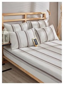 Lenjerie de pat maro-bej din bumbac pentru pat dublu-extinsă 200x220 cm – Mila Home