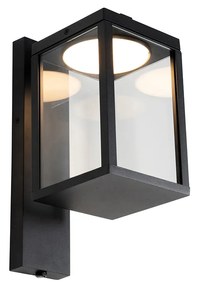 Lampa de perete exterioara neagra cu LED si senzor de crepuscul - Ferdinand