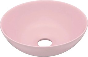 vidaXL Chiuvetă de baie, roz mat, ceramică, rotund